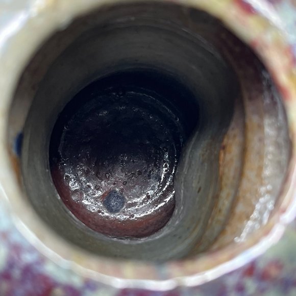 Ironstone Vase Hand Thrown Pottery Double Handle Unmarked 10.25" Tall - Picture 16 of 16